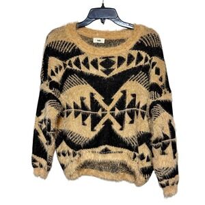 Tobi Wool Blend Southwestern Boho Fuzzy Knit Sweater‎ Womens Size M 90s Retro